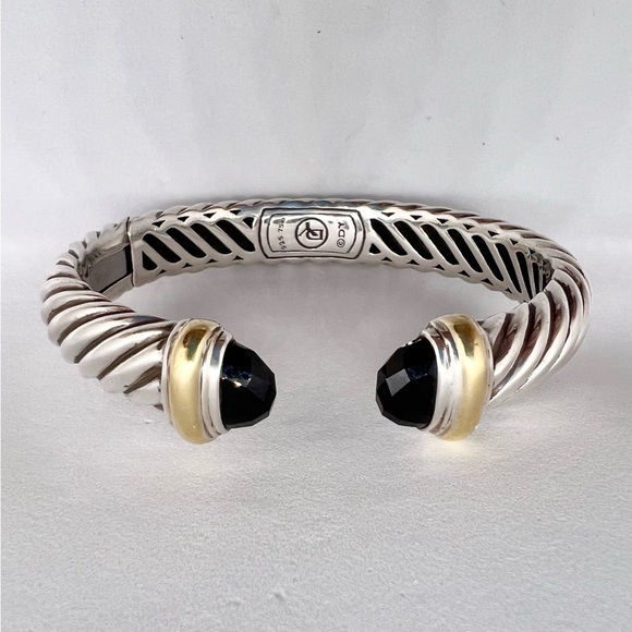 David Yurman Jewelry - David Yurman Onyx Waverly Cuff Bracelet With Gold